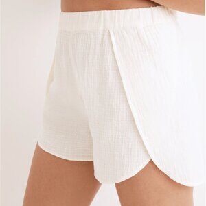 Madewell Lighestspun Shorts Size L Lighthouse Cream Cotton Gauze